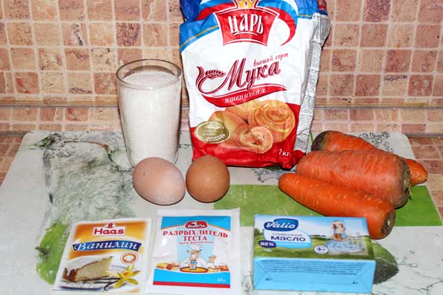 Ингредиенты для морковного кекса
