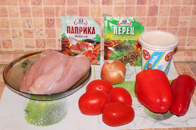 Ингредиенты для куриного салата