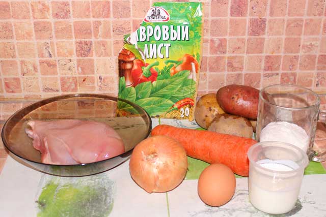 Ингредиенты для супа с клецками