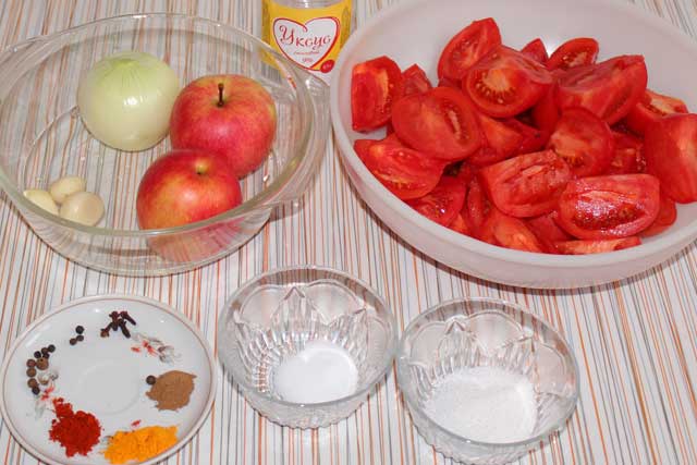 Ингредиенты для приготовления домашнего кетчупа